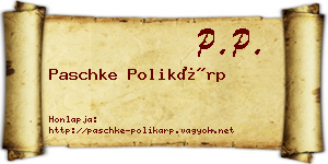 Paschke Polikárp névjegykártya